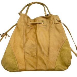 Carrie Valentine Relaxed Chic Yellow Leather Handbag Purse Vintage y2k